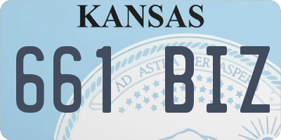 KS license plate 661BIZ