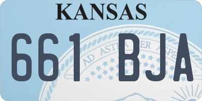 KS license plate 661BJA