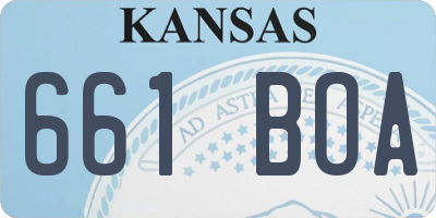 KS license plate 661BOA