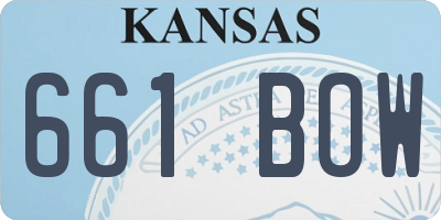KS license plate 661BOW