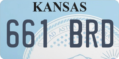 KS license plate 661BRD