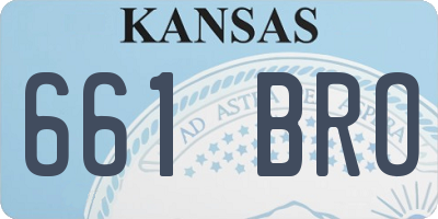 KS license plate 661BRO