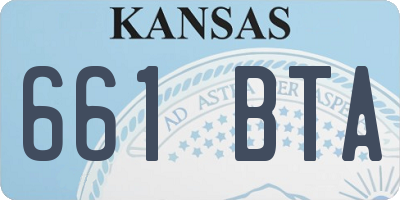 KS license plate 661BTA