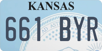 KS license plate 661BYR