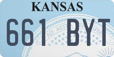 KS license plate 661BYT