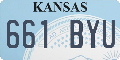 KS license plate 661BYU