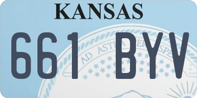 KS license plate 661BYV