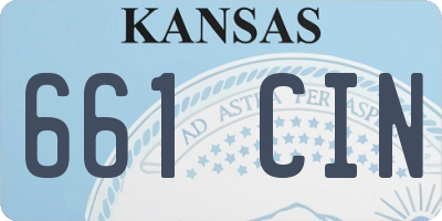 KS license plate 661CIN