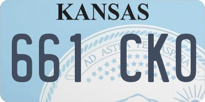 KS license plate 661CKO