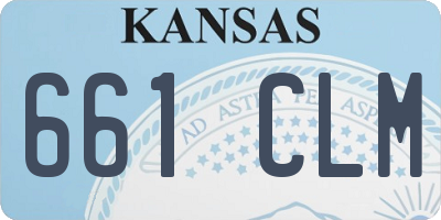KS license plate 661CLM