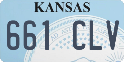 KS license plate 661CLV