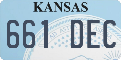 KS license plate 661DEC