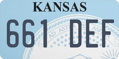 KS license plate 661DEF