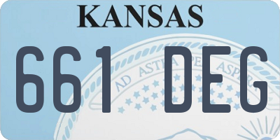 KS license plate 661DEG