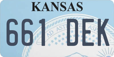KS license plate 661DEK