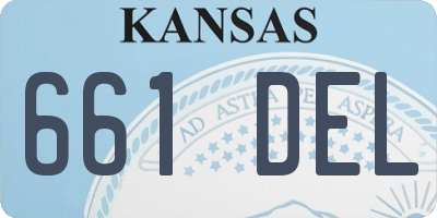 KS license plate 661DEL