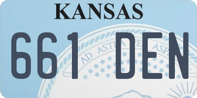 KS license plate 661DEN