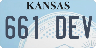 KS license plate 661DEV