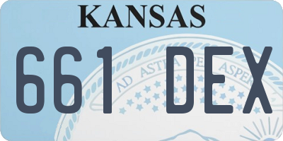 KS license plate 661DEX