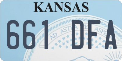 KS license plate 661DFA