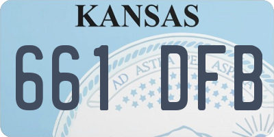 KS license plate 661DFB
