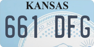 KS license plate 661DFG