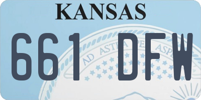 KS license plate 661DFW