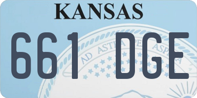 KS license plate 661DGE