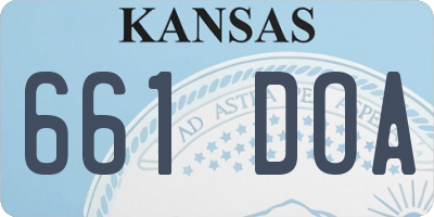 KS license plate 661DOA