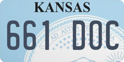 KS license plate 661DOC