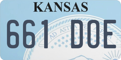 KS license plate 661DOE