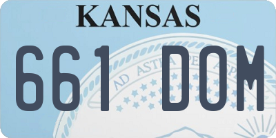 KS license plate 661DOM