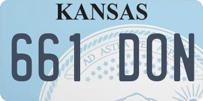 KS license plate 661DON
