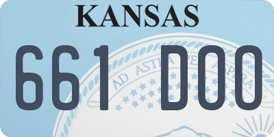 KS license plate 661DOO