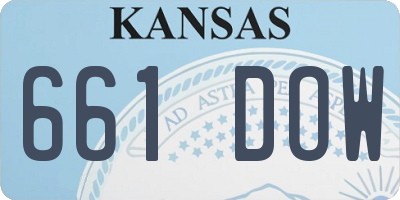 KS license plate 661DOW