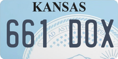KS license plate 661DOX