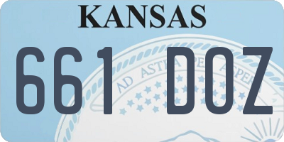 KS license plate 661DOZ