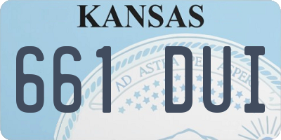 KS license plate 661DUI