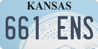 KS license plate 661ENS