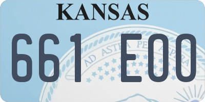KS license plate 661EOO