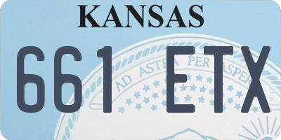 KS license plate 661ETX