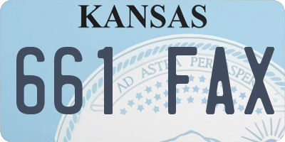 KS license plate 661FAX