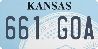KS license plate 661GOA