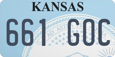 KS license plate 661GOC
