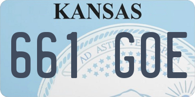 KS license plate 661GOE