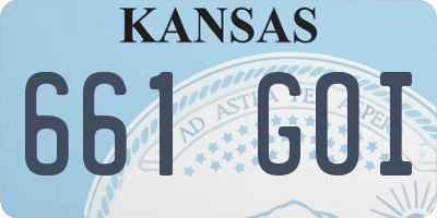 KS license plate 661GOI