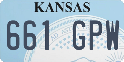 KS license plate 661GPW