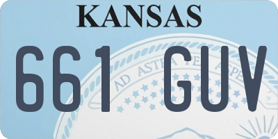 KS license plate 661GUV