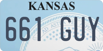 KS license plate 661GUY