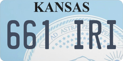 KS license plate 661IRI